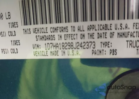 2008 Dodge Ram 1500 Slt из США, поврежденный, VIN 1D7HA18298J242373